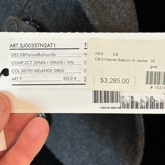 Dolce & Gabbana Gray Soft Balloon Sleeve Jacket 36 XS - Picture 14 of 15